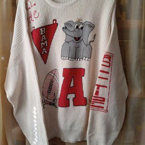 Alabama "Roll Tide" Hand Decorated White Sweater XL